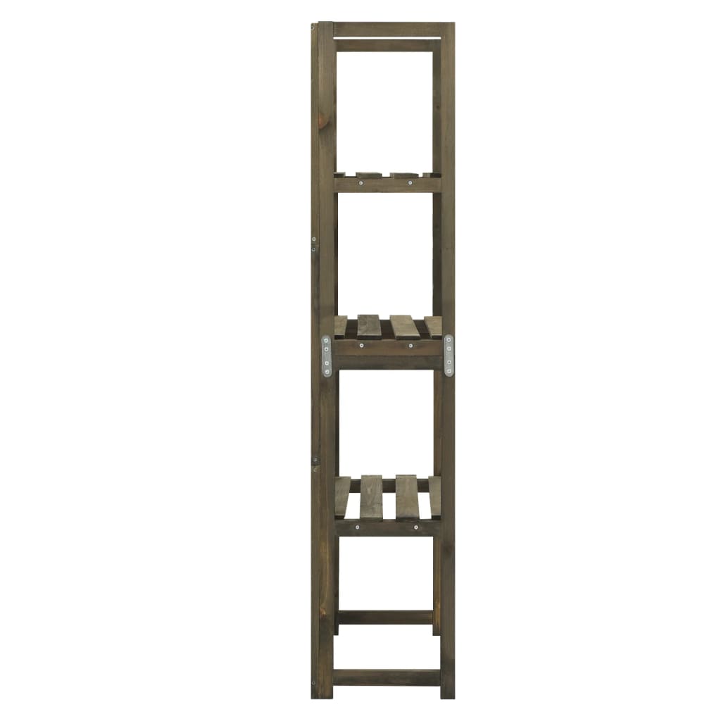 vidaXL Spalier cu rafturi, gri, 55x30x140 cm, lemn masiv brad vidaXL Spalier cu rafturi, gri, 55x30x140 cm, lemn masiv brad