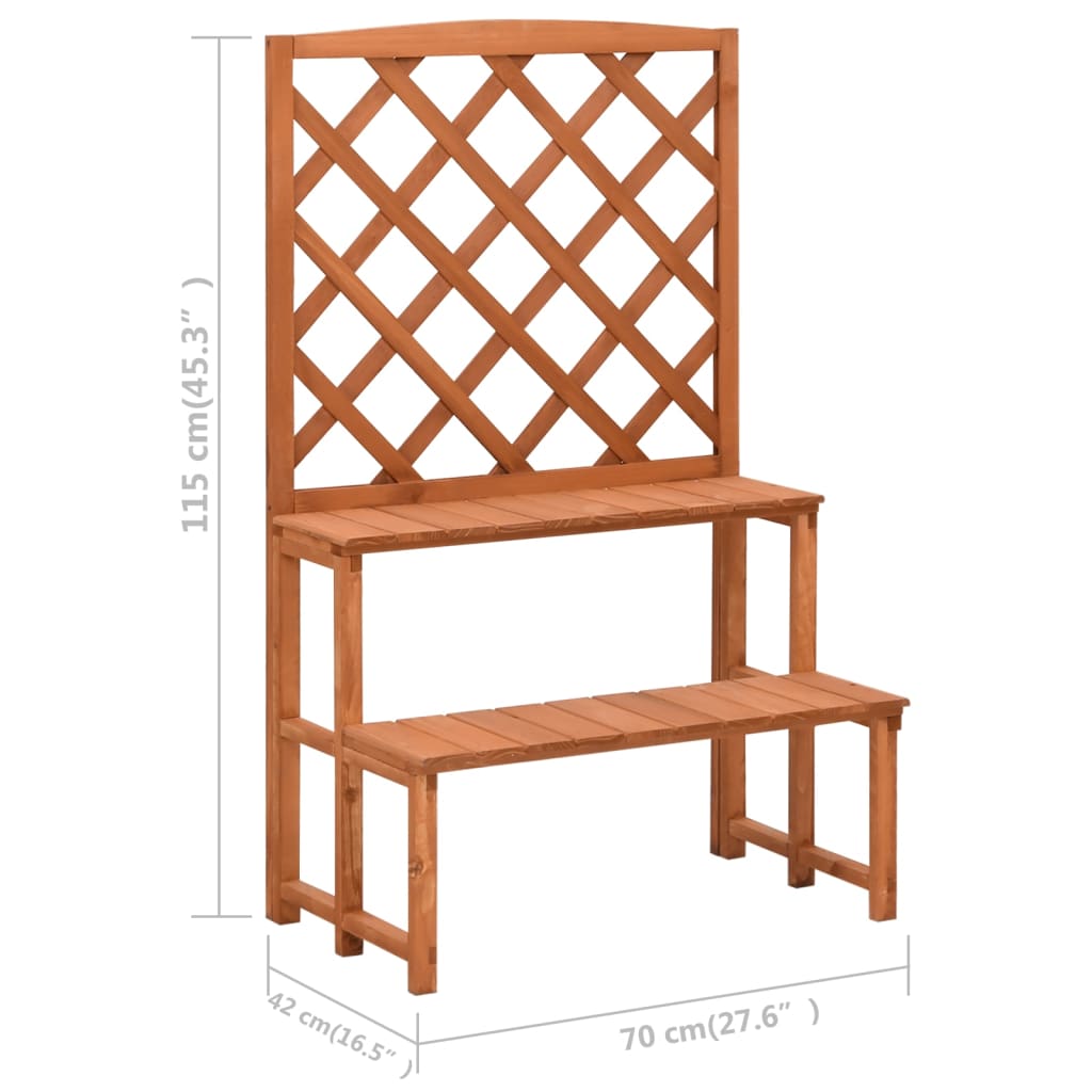 vidaXL Suport plante cu spalier, 70x42x115 cm, lemn masiv de brad vidaXL Suport plante cu spalier, 70x42x115 cm, lemn masiv de brad