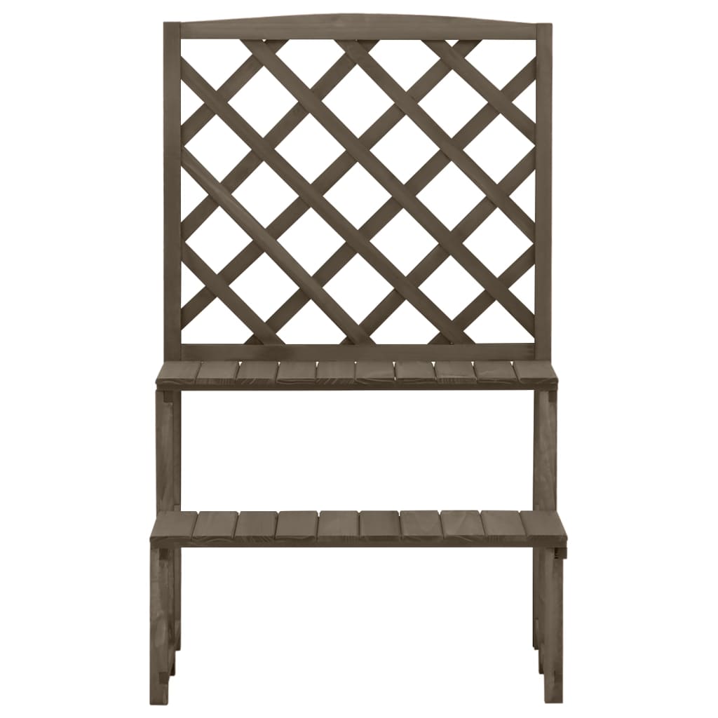 vidaXL Suport plante cu spalier, gri, 70x42x115 cm, lemn masiv de brad vidaXL Suport plante cu spalier, gri, 70x42x115 cm, lemn masiv de brad