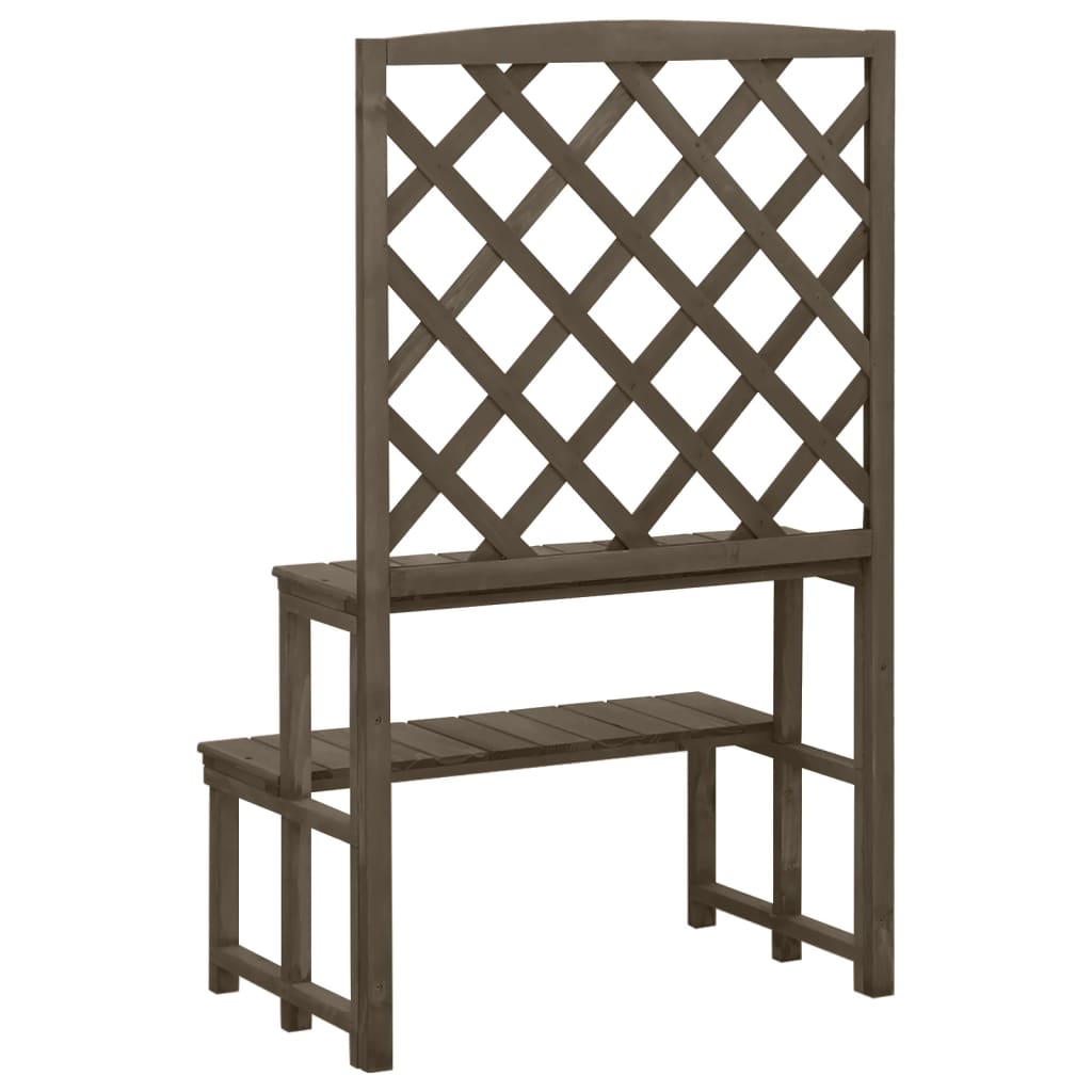 vidaXL Suport plante cu spalier, gri, 70x42x115 cm, lemn masiv de brad vidaXL Suport plante cu spalier, gri, 70x42x115 cm, lemn masiv de brad