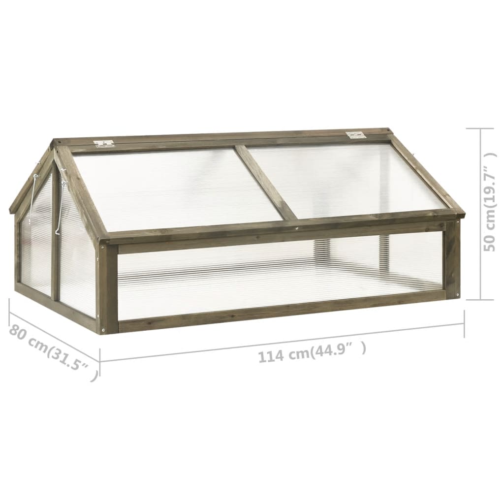 vidaXL Seră, gri, 114x80x50 cm, lemn de brad vidaXL Seră, gri, 114x80x50 cm, lemn de brad
