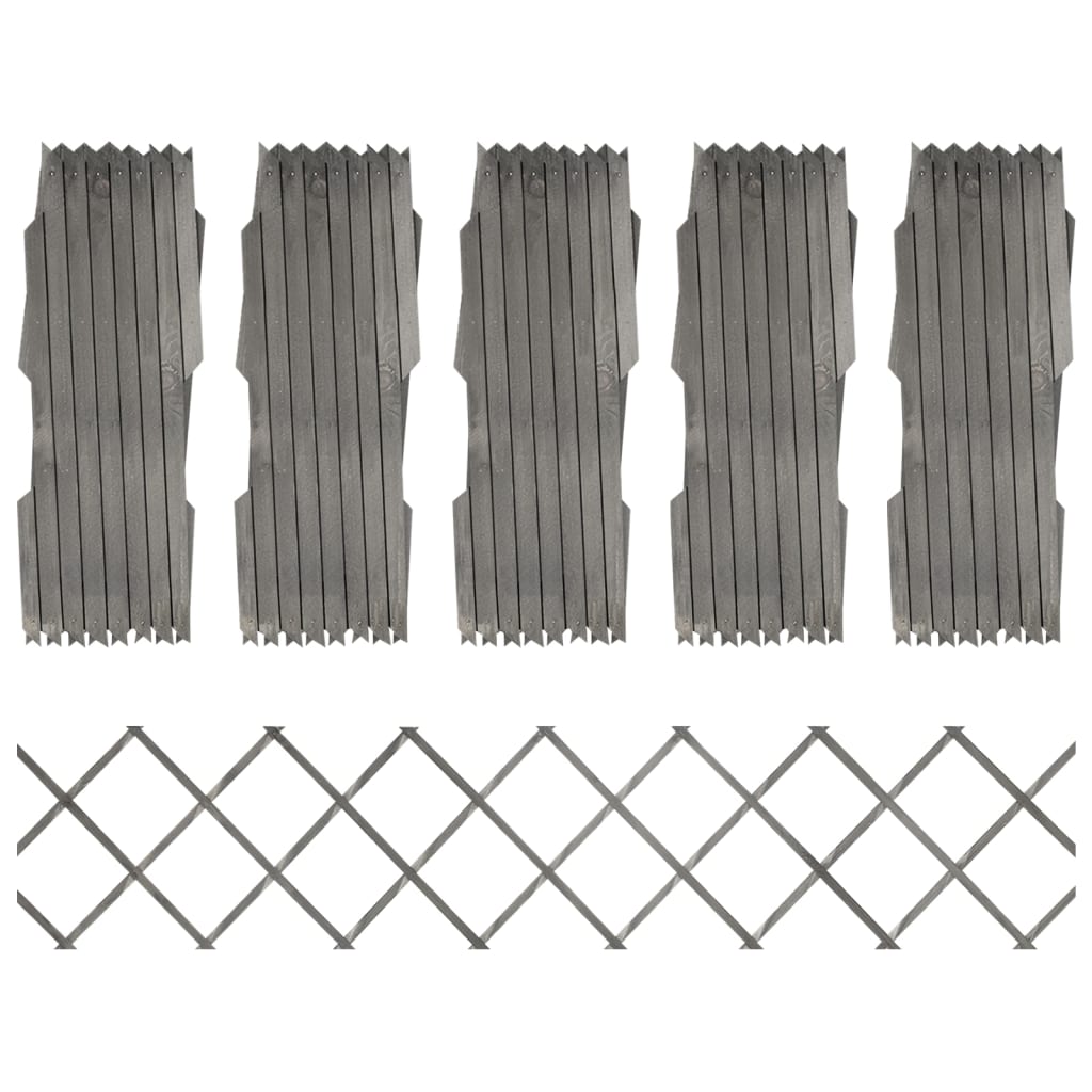 vidaXL Garduri din spalier, 5 buc., gri, 180x30 cm, lemn masiv de brad vidaXL Garduri din spalier, 5 buc., gri, 180x30 cm, lemn masiv de brad