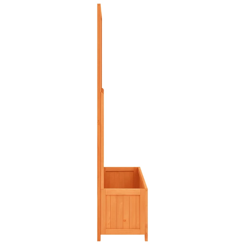 vidaXL Jardinieră cu spalier, maro, 70x30x135 cm, lemn masiv brad