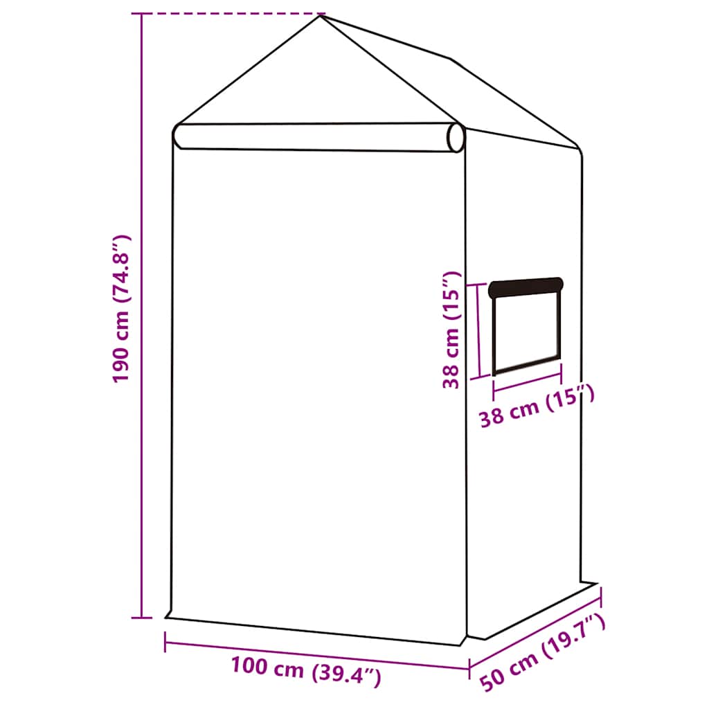 vidaXL Copertină de rezervă pentru seră (0,5 m²), verde, 50x100x190 cm vidaXL Copertină de rezervă pentru seră (0,5 m²), verde, 50x100x190 cm