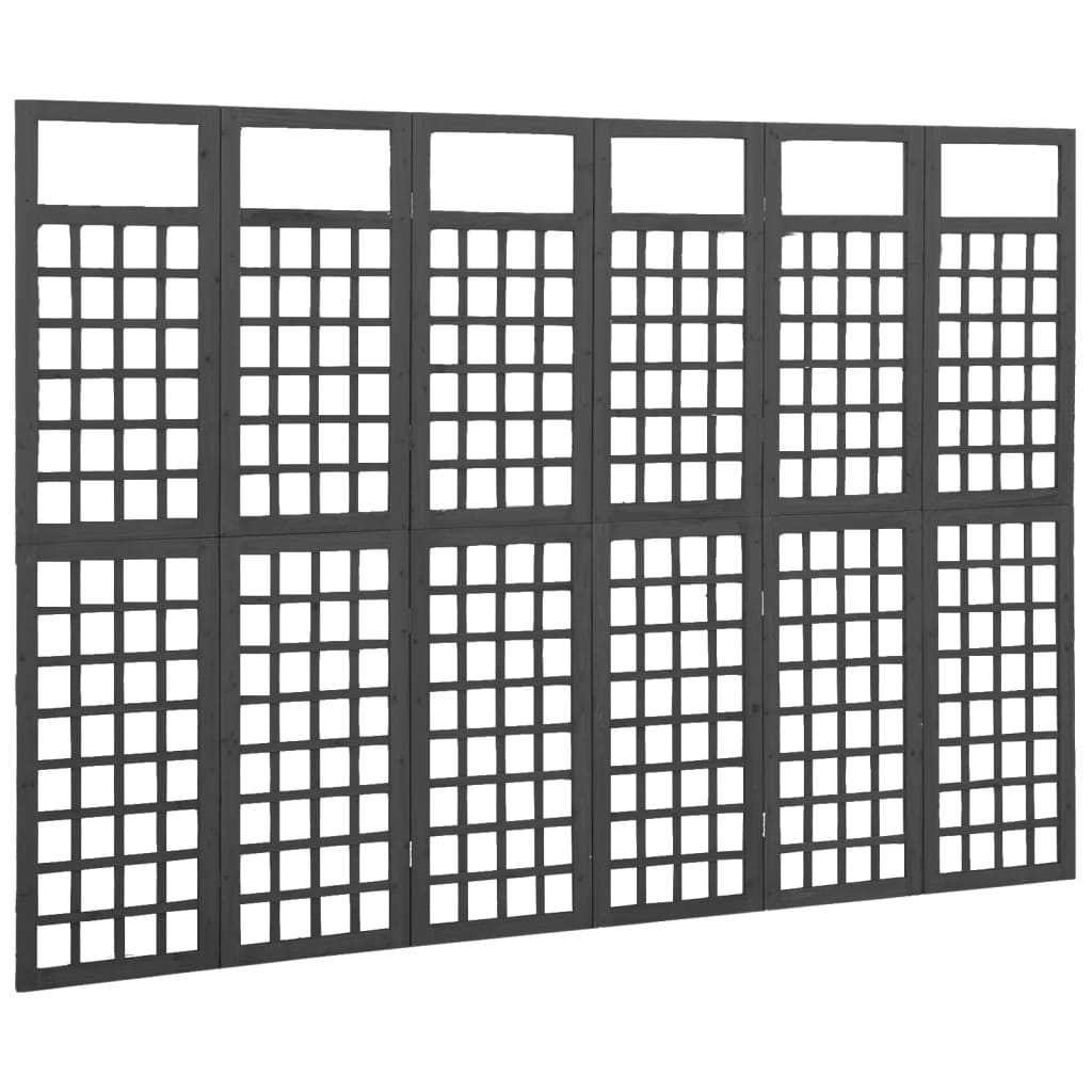 vidaXL Separator cameră 6 panouri negru 242,5x180 cm nuiele/lemn brad vidaXL Separator cameră 6 panouri negru 242,5x180 cm nuiele/lemn brad