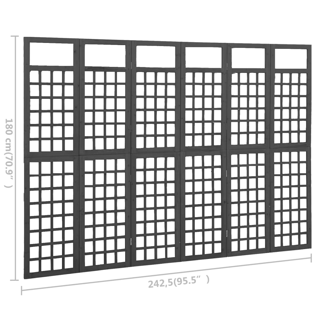 vidaXL Separator cameră 6 panouri negru 242,5x180 cm nuiele/lemn brad vidaXL Separator cameră 6 panouri negru 242,5x180 cm nuiele/lemn brad