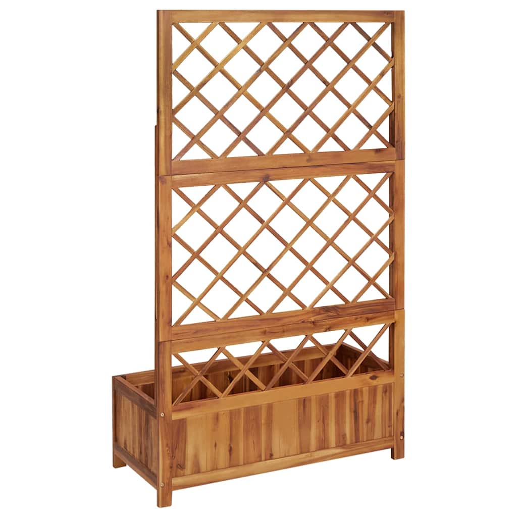 vidaXL Strat înălțat cu spalier, 85x38x150 cm, lemn masiv de acacia