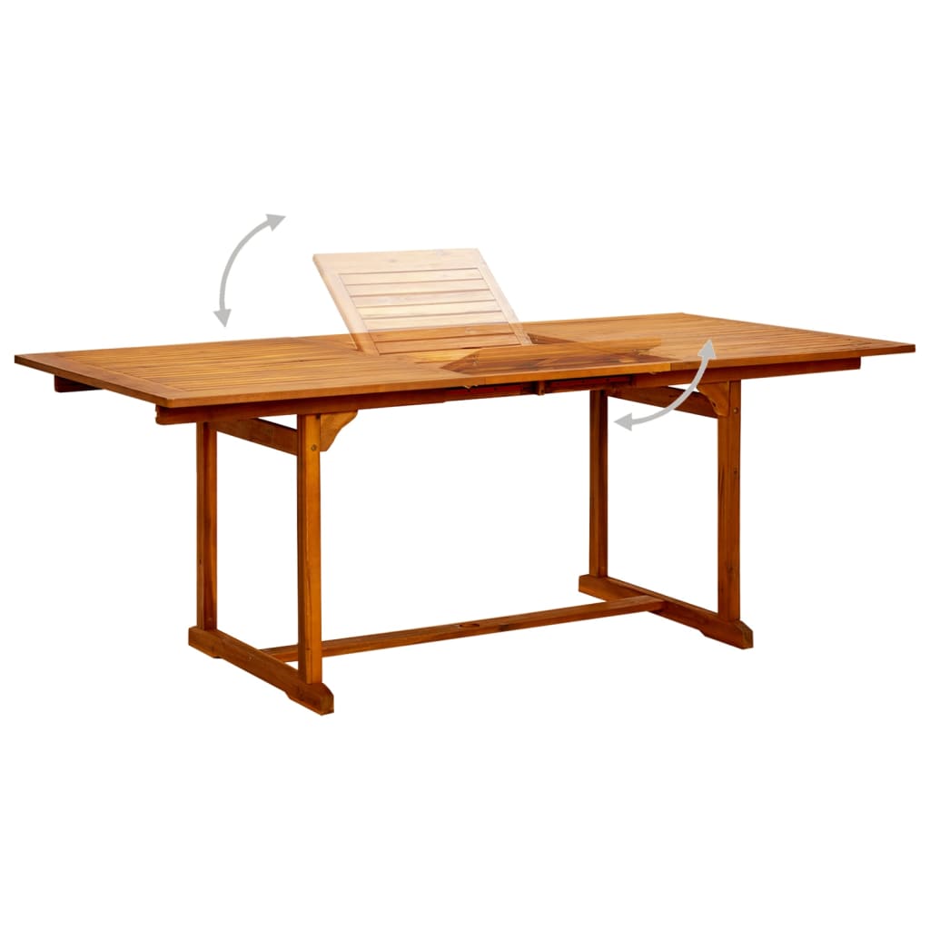 vidaXL Masă de grădină, (150-200)x100x75 cm, lemn masiv de acacia vidaXL Masă de grădină, (150-200)x100x75 cm, lemn masiv de acacia