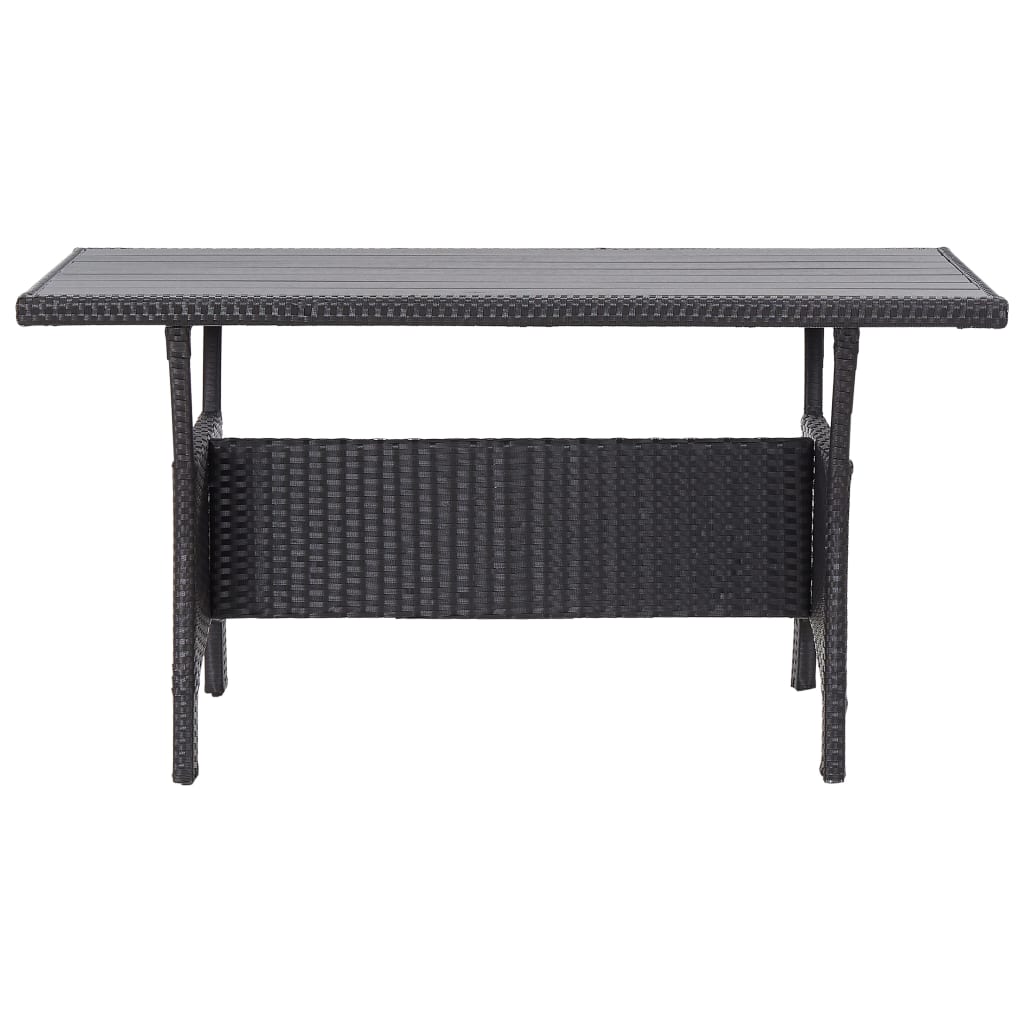 vidaXL Masă de grădină, negru, 120x70x66 cm, poliratan