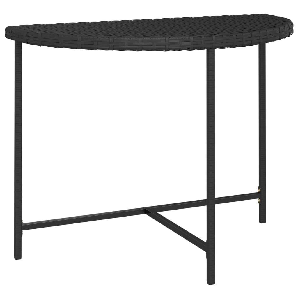 vidaXL Masă de grădină, negru, 100x50x75 cm, poliratan vidaXL Masă de grădină, negru, 100x50x75 cm, poliratan