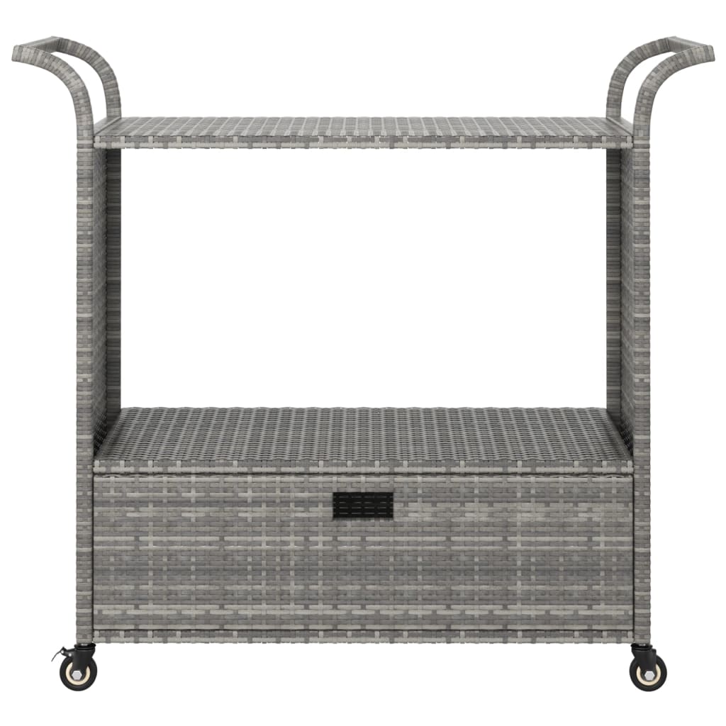 vidaXL Cărucior de bar cu sertar, gri, 100x45x97 cm, poliratan vidaXL Cărucior de bar cu sertar, gri, 100x45x97 cm, poliratan