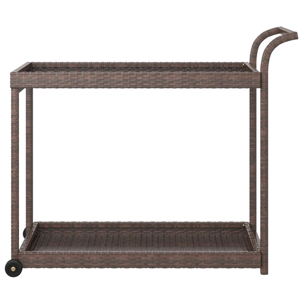 vidaXL Cărucior de bar, maro, 100x45x83 cm, poliratan