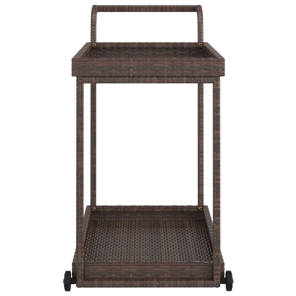 vidaXL Cărucior de bar, maro, 100x45x83 cm, poliratan