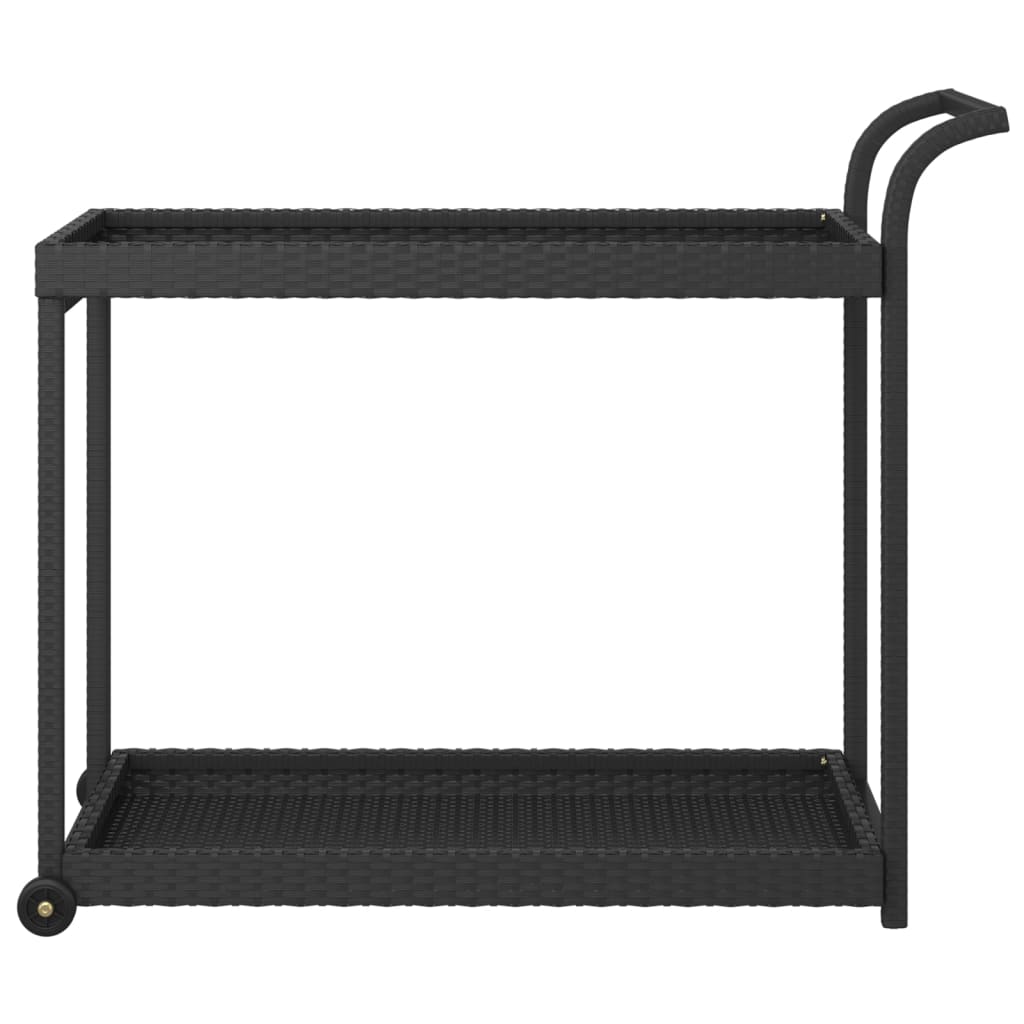 vidaXL Cărucior de bar, negru, 100x45x83 cm, poliratan vidaXL Cărucior de bar, negru, 100x45x83 cm, poliratan