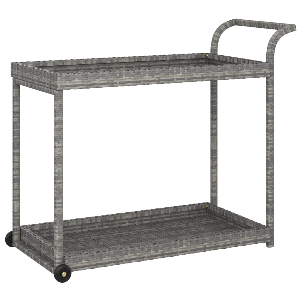 vidaXL Cărucior de bar, gri, 100x45x83 cm, poliratan