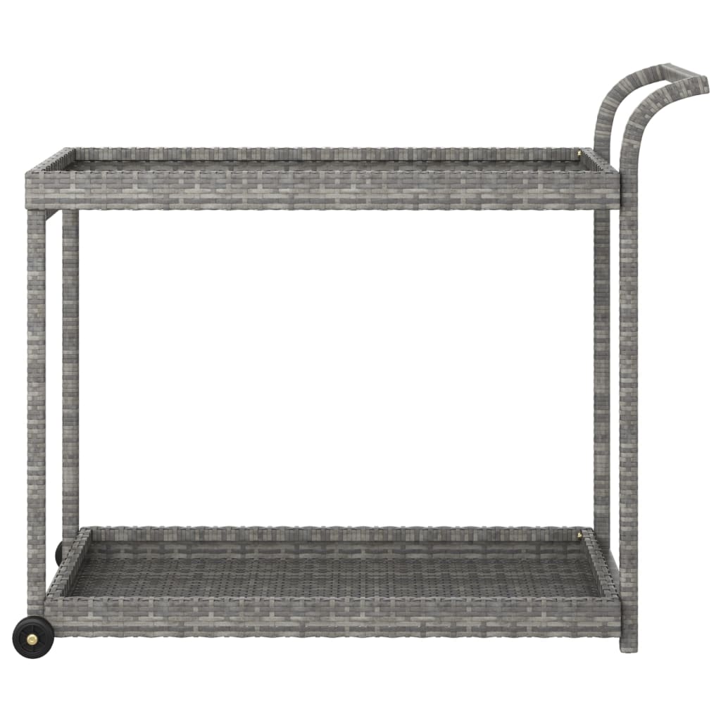 vidaXL Cărucior de bar, gri, 100x45x83 cm, poliratan
