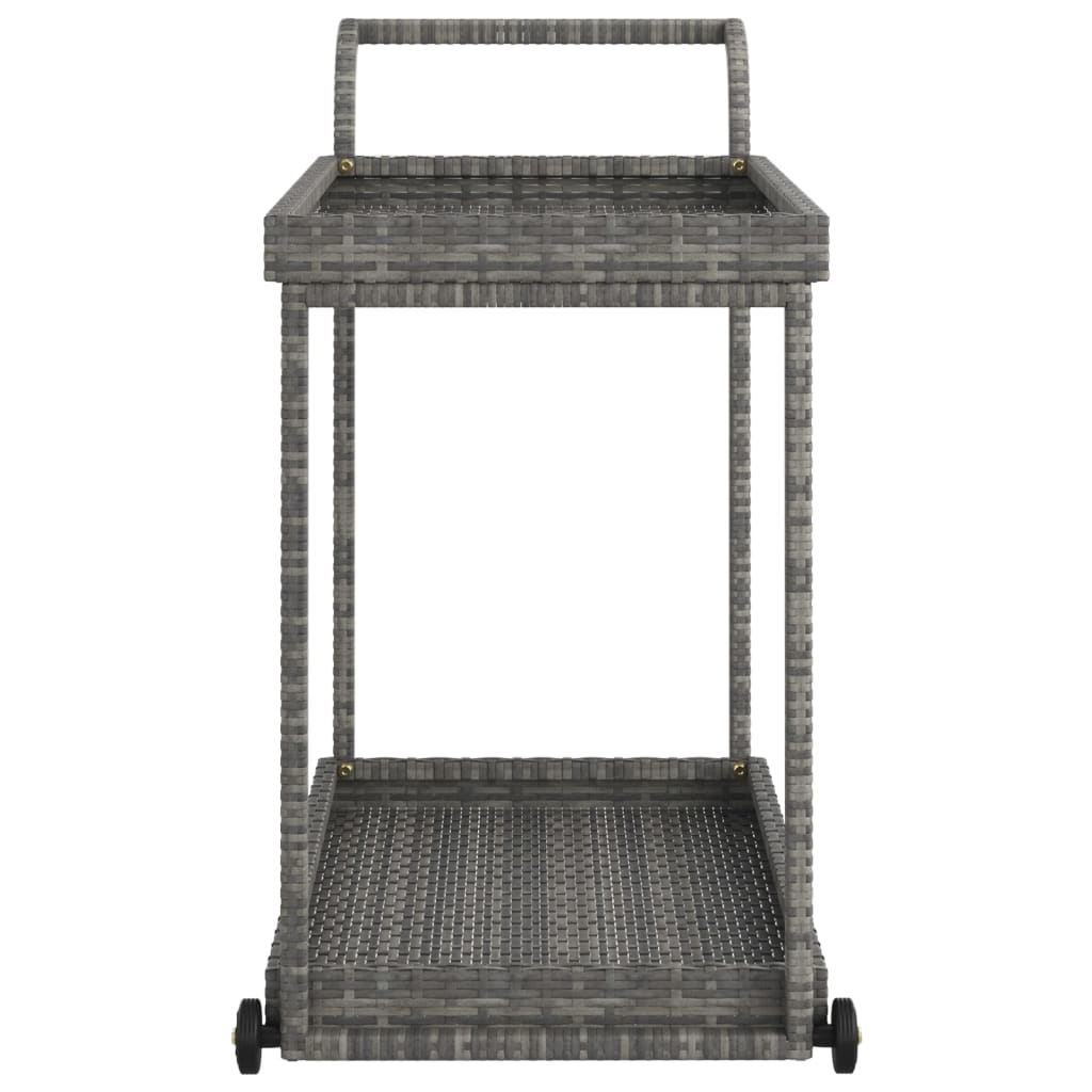 vidaXL Cărucior de bar, gri, 100x45x83 cm, poliratan