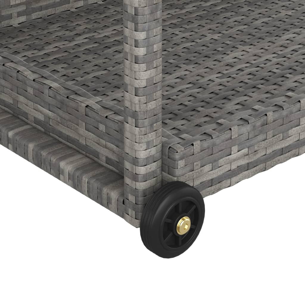 vidaXL Cărucior de bar, gri, 100x45x83 cm, poliratan