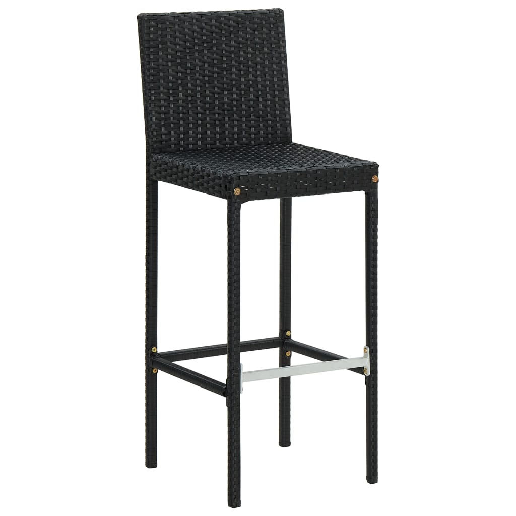 vidaXL Scaune de bar pentru grădină, cu perne, 4 buc. negru, poliratan vidaXL Scaune de bar pentru grădină, cu perne, 4 buc. negru, poliratan