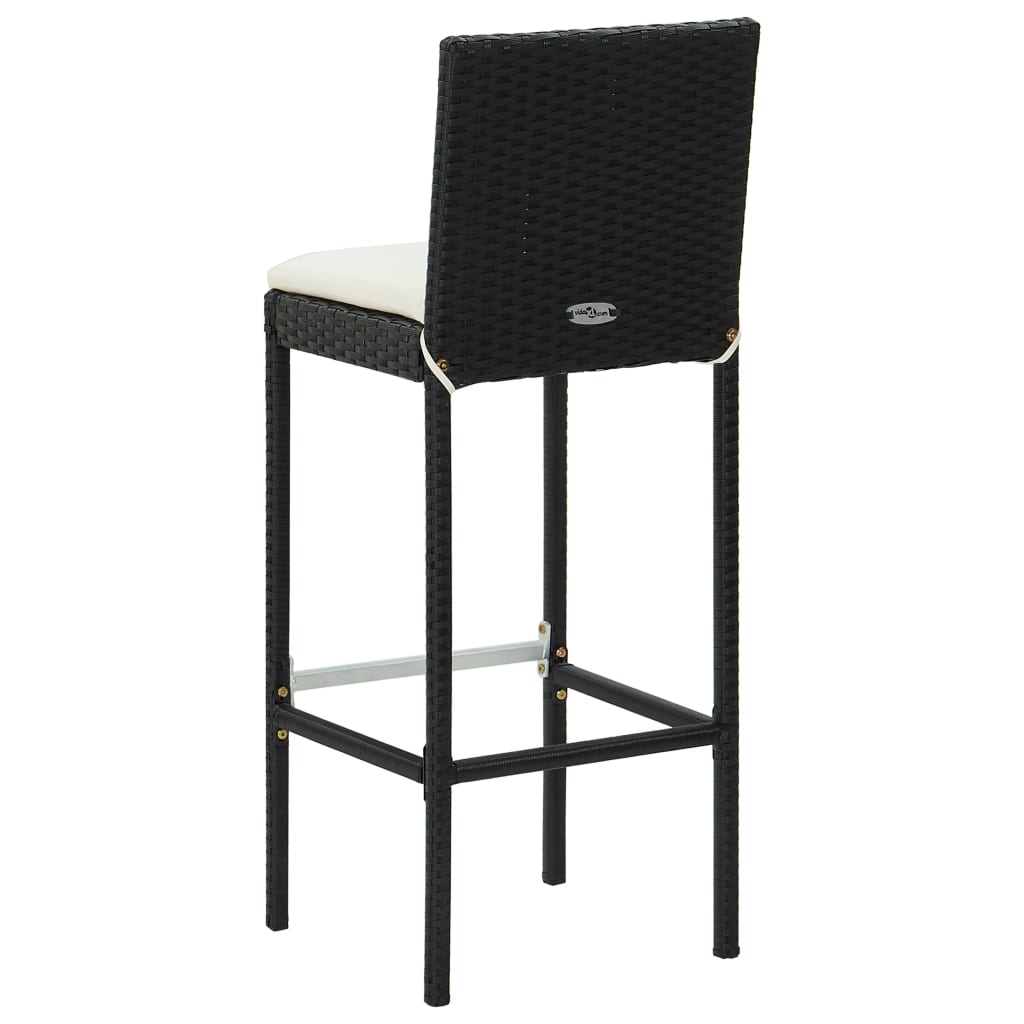 vidaXL Scaune de bar pentru grădină, cu perne, 4 buc. negru, poliratan vidaXL Scaune de bar pentru grădină, cu perne, 4 buc. negru, poliratan