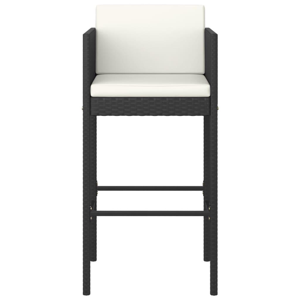 vidaXL Scaune de bar cu perne, 4 buc., negru, poliratan vidaXL Scaune de bar cu perne, 4 buc., negru, poliratan