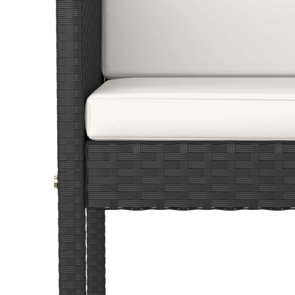 vidaXL Scaune de bar cu perne, 4 buc., negru, poliratan vidaXL Scaune de bar cu perne, 4 buc., negru, poliratan
