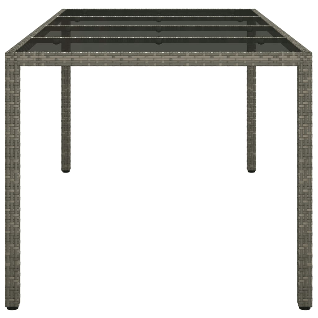vidaXL Masă de grădină,gri,190x90x75cm sticlă securizată și poliratan vidaXL Masă de grădină,gri,190x90x75cm sticlă securizată și poliratan
