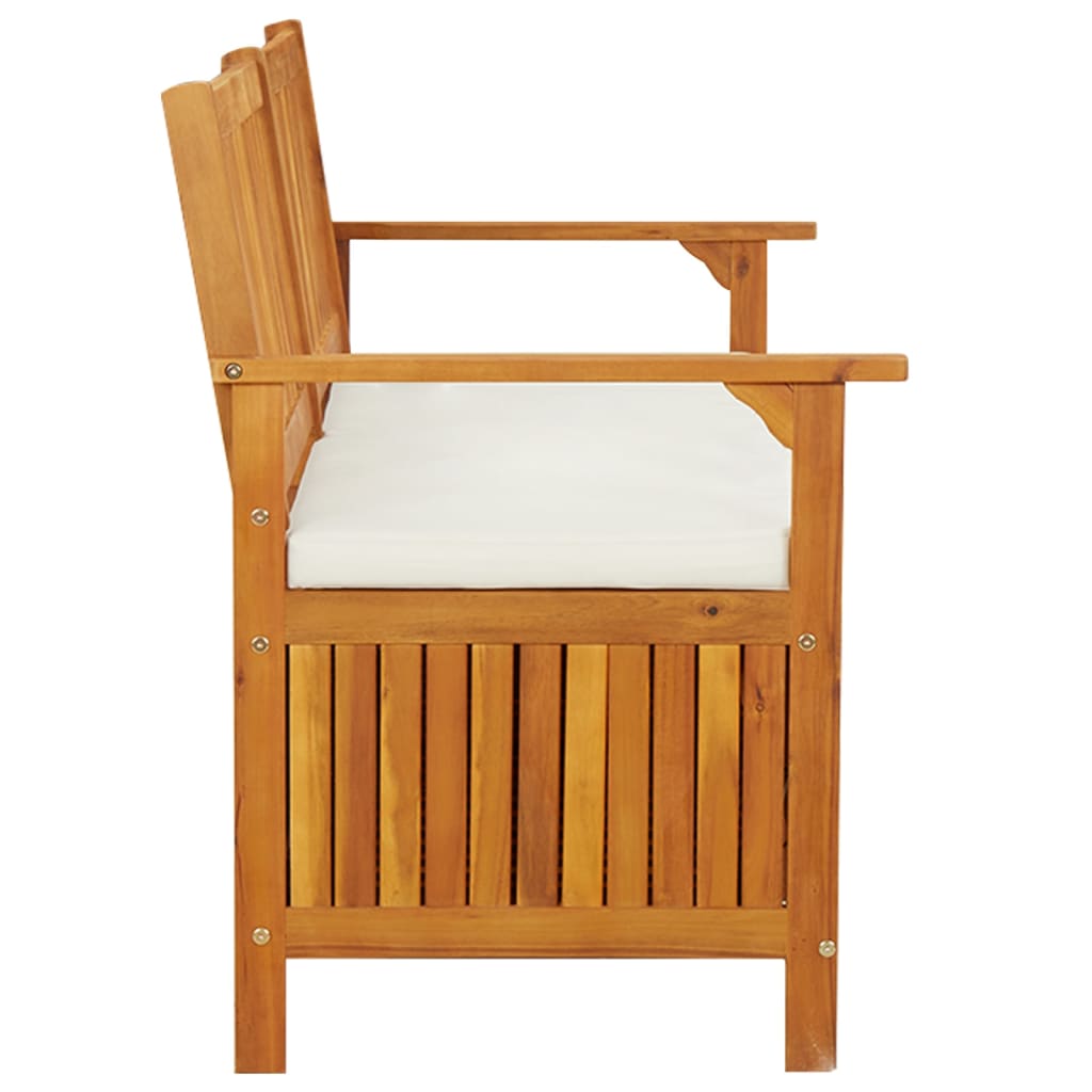 vidaXL Bancă de depozitare cu pernă, 148 cm, lemn masiv de acacia