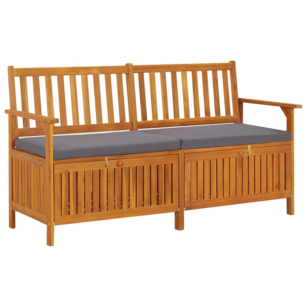 vidaXL Bancă de depozitare cu pernă, 148 cm, lemn masiv de acacia vidaXL Bancă de depozitare cu pernă, 148 cm, lemn masiv de acacia