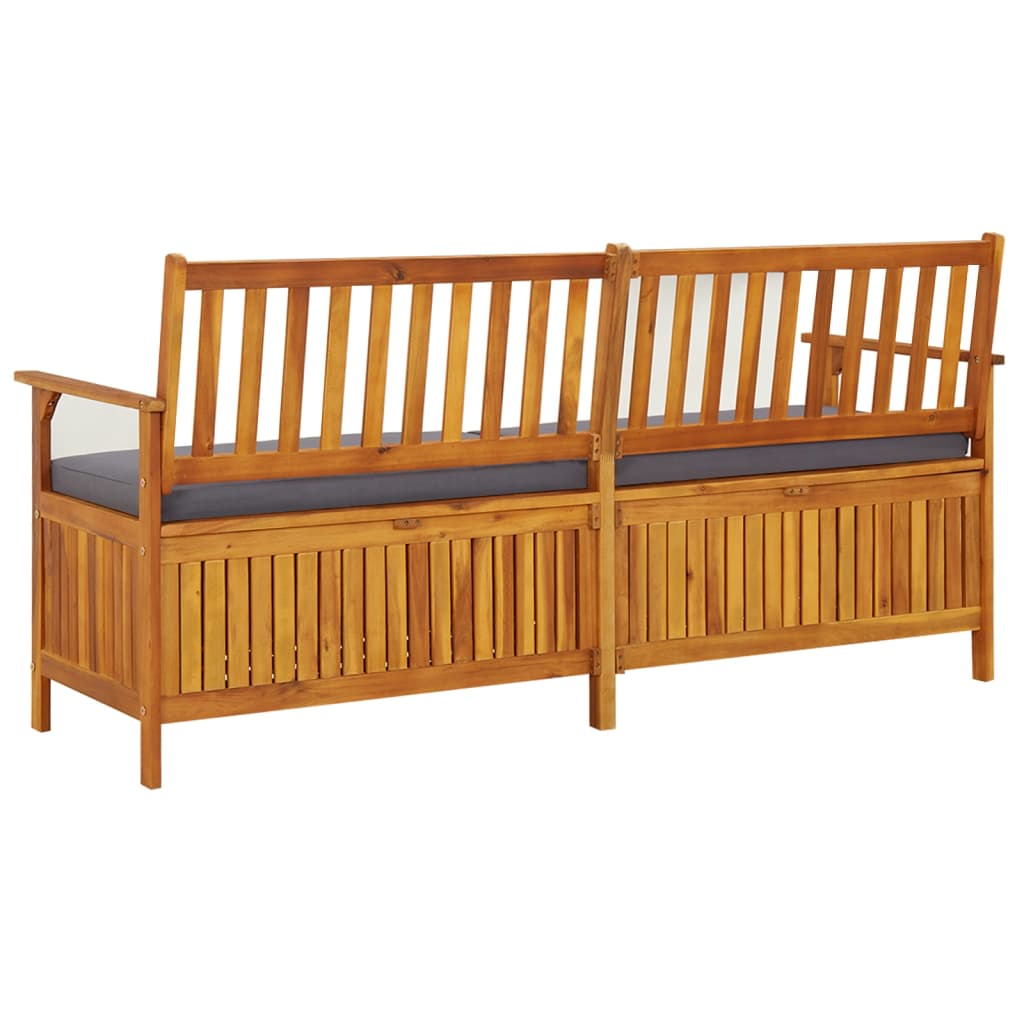 vidaXL Bancă de depozitare cu pernă, 170 cm, lemn masiv de acacia