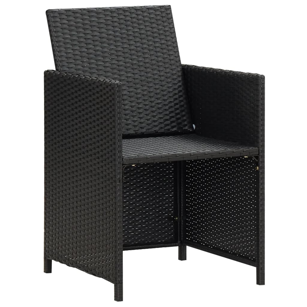 vidaXL Scaune de grădină, 4 buc., negru, poliratan vidaXL Scaune de grădină, 4 buc., negru, poliratan