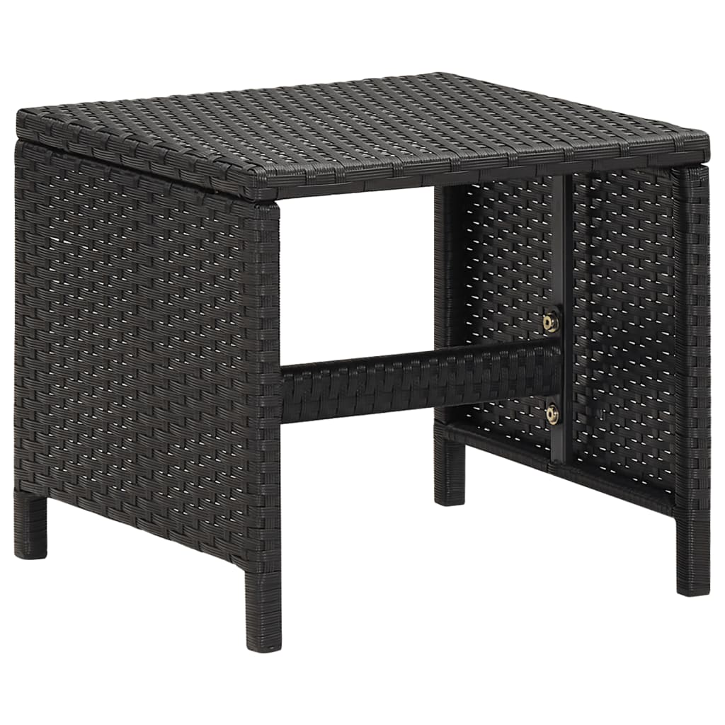 vidaXL Taburete de grădină cu perne, 4 buc., negru, poliratan vidaXL Taburete de grădină cu perne, 4 buc., negru, poliratan