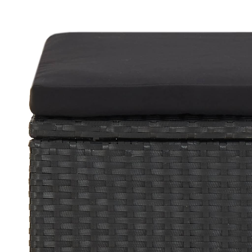vidaXL Taburete de grădină cu perne, 4 buc., negru, poliratan vidaXL Taburete de grădină cu perne, 4 buc., negru, poliratan