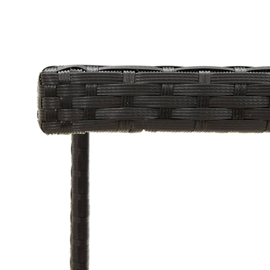 vidaXL Masă de grădină, negru, 109x107x74 cm, poliratan și sticlă vidaXL Masă de grădină, negru, 109x107x74 cm, poliratan și sticlă