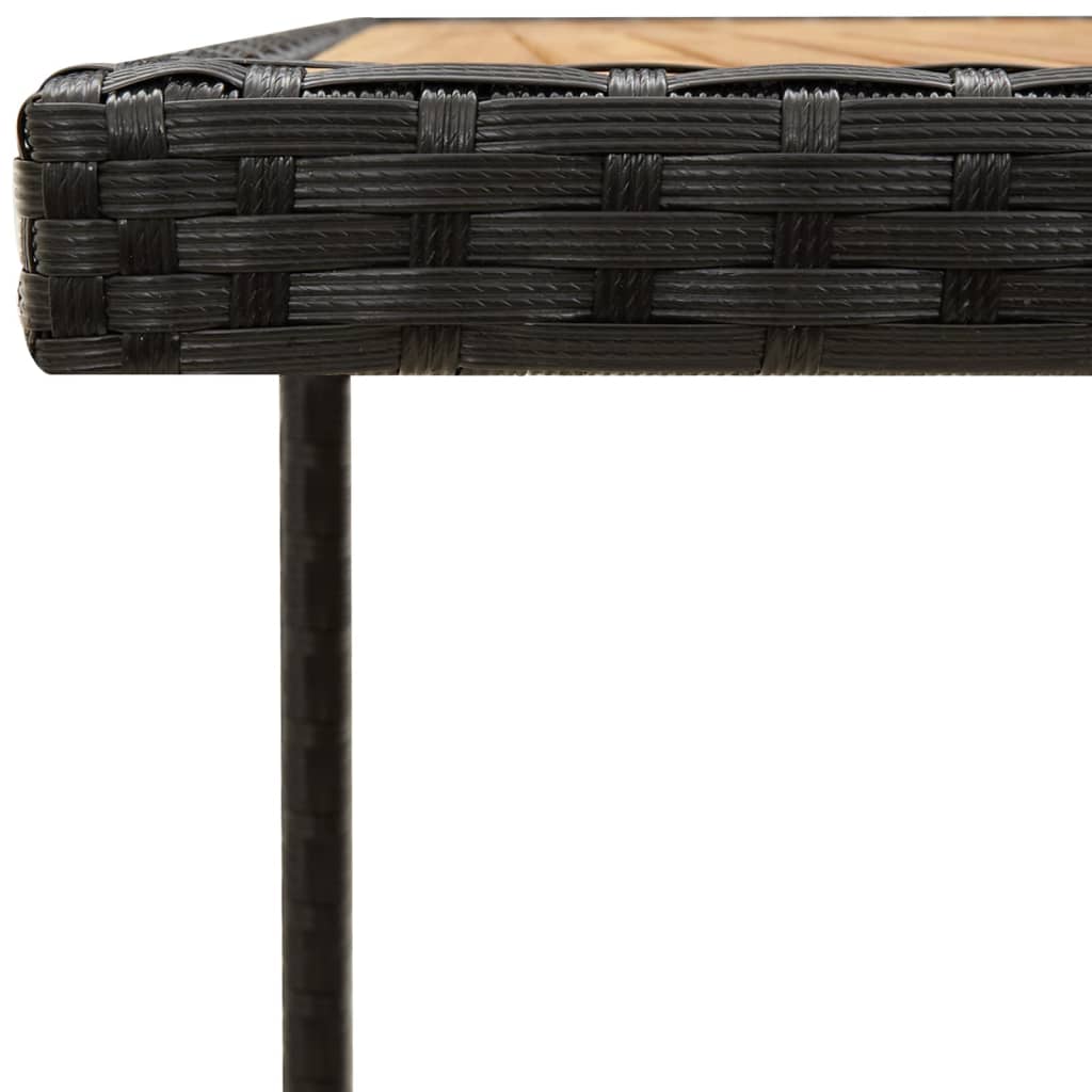 vidaXL Masă de grădină, negru, 109x107x74 cm, poliratan și lemn acacia vidaXL Masă de grădină, negru, 109x107x74 cm, poliratan și lemn acacia