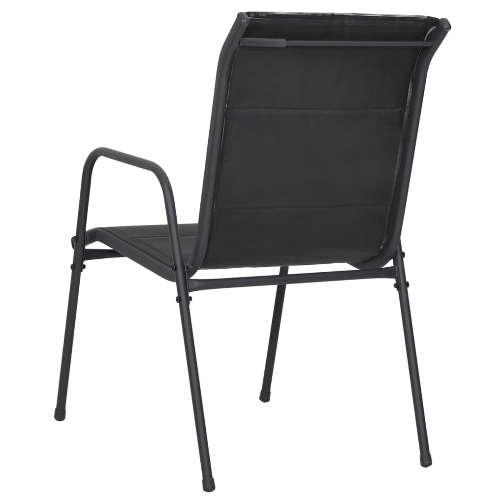vidaXL Scaune de grădină, 6 buc., negru, oțel și textilenă vidaXL Scaune de grădină, 6 buc., negru, oțel și textilenă