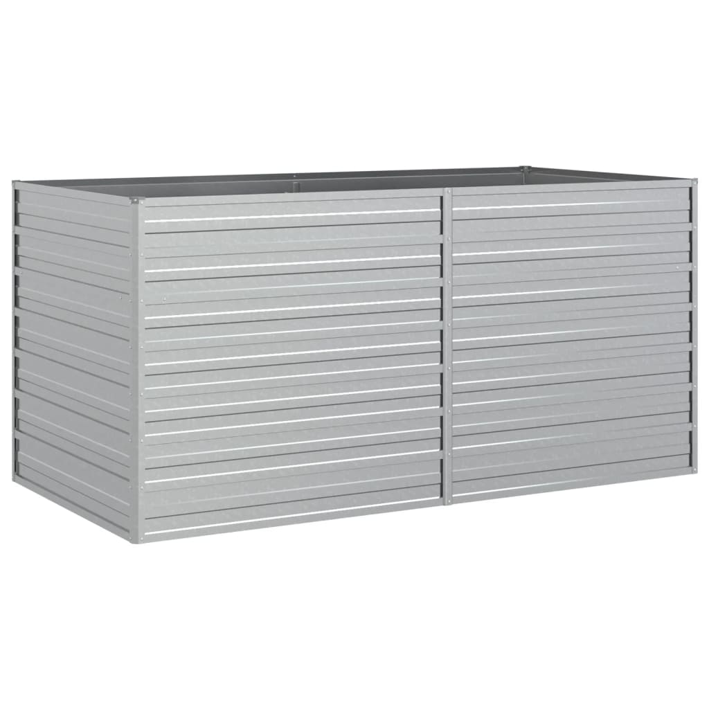 vidaXL Strat înălțat de grădină argintiu 160x80x77 cm oțel galvanizat