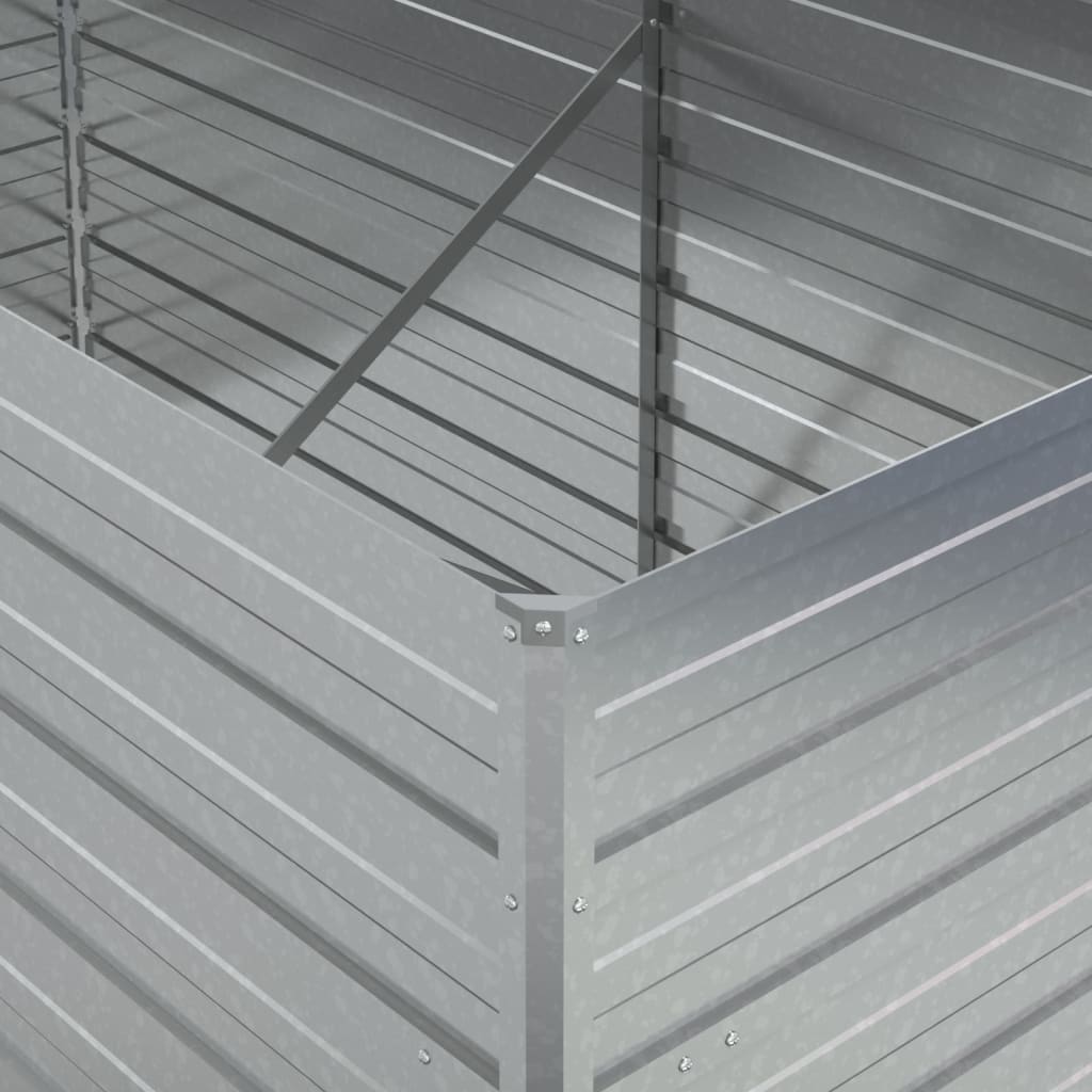 vidaXL Strat înălțat de grădină argintiu 160x80x77 cm oțel galvanizat