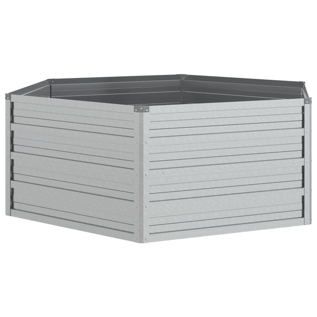 vidaXL Strat înălțat de grădină, argintiu, 129x45 cm, oțel galvanizat vidaXL Strat înălțat de grădină, argintiu, 129x45 cm, oțel galvanizat