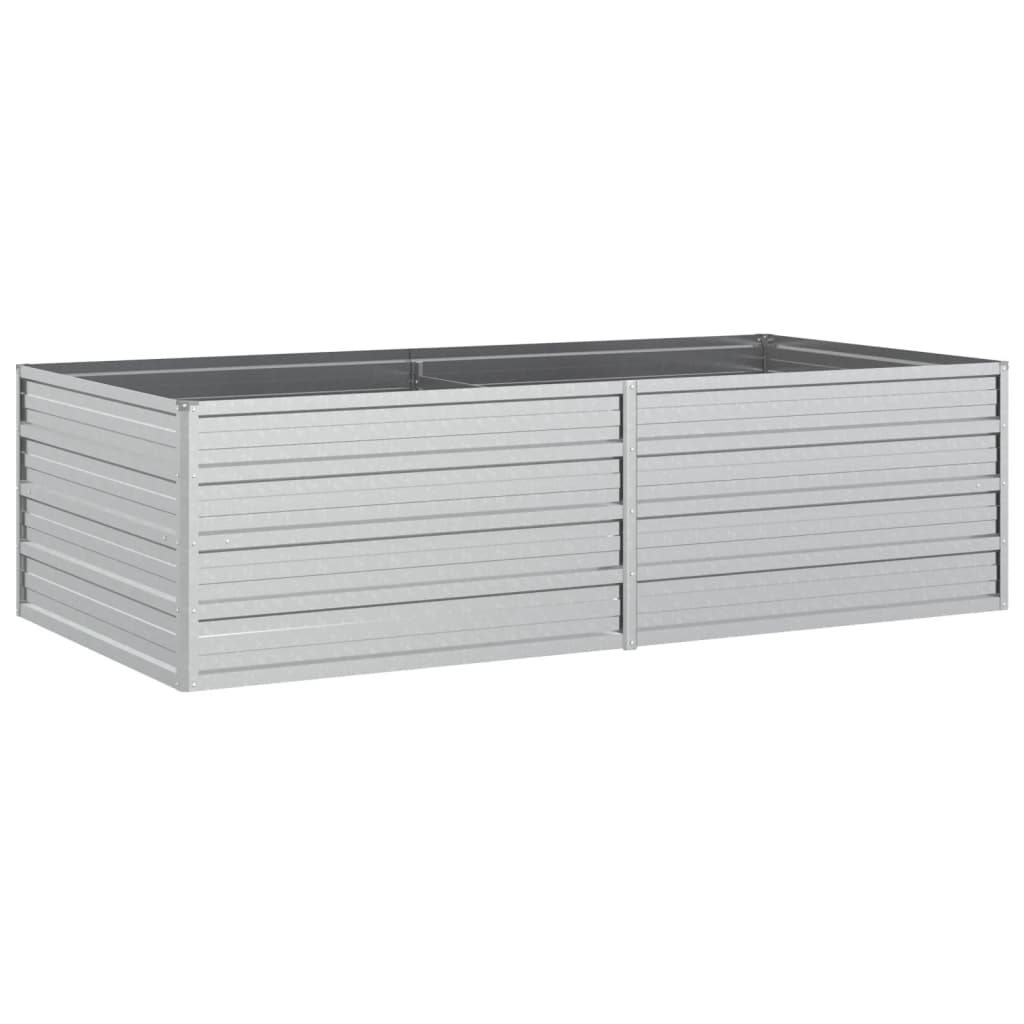 vidaXL Strat înălțat de grădină argintiu 160x80x45 cm oțel galvanizat
