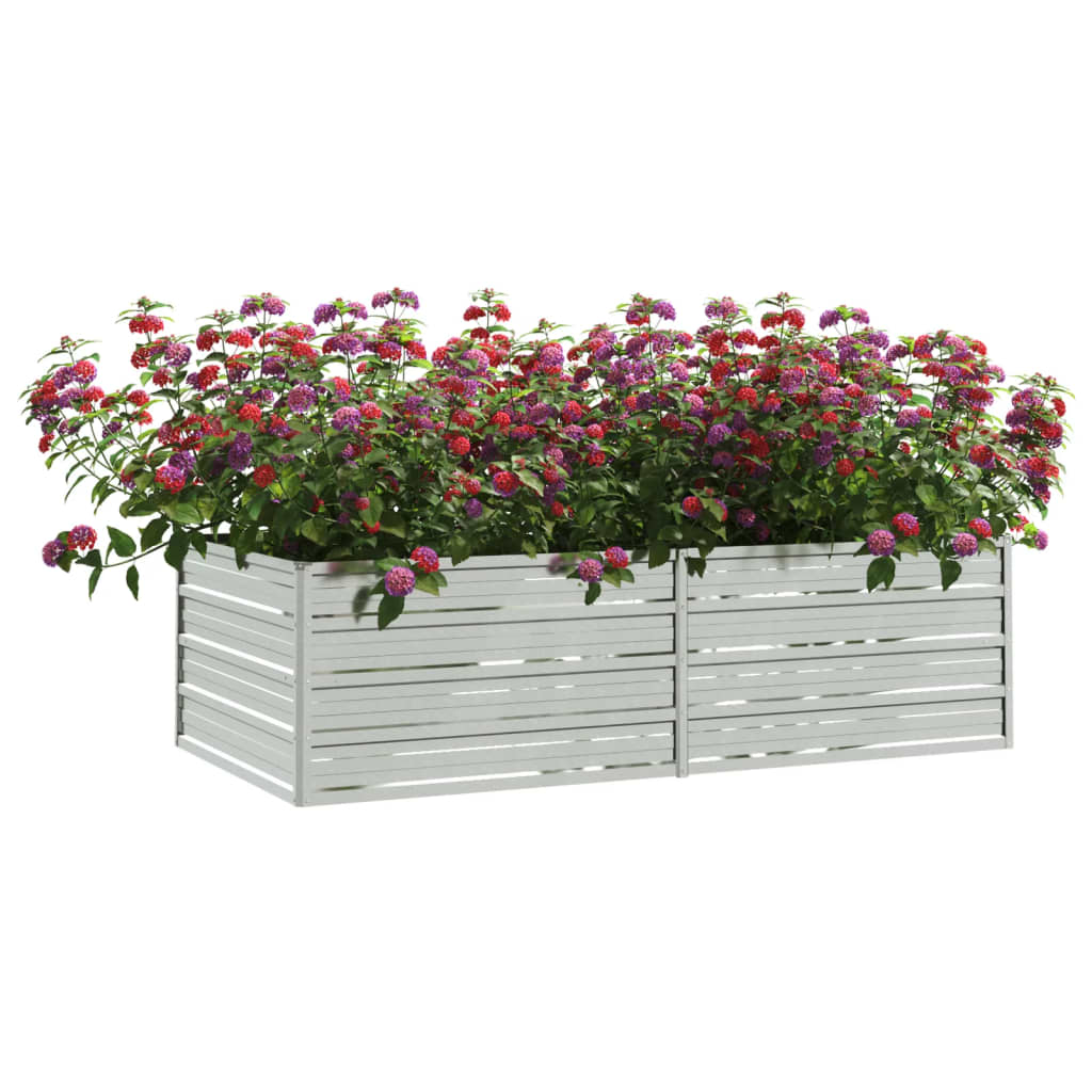 vidaXL Strat înălțat de grădină argintiu 160x80x45 cm oțel galvanizat