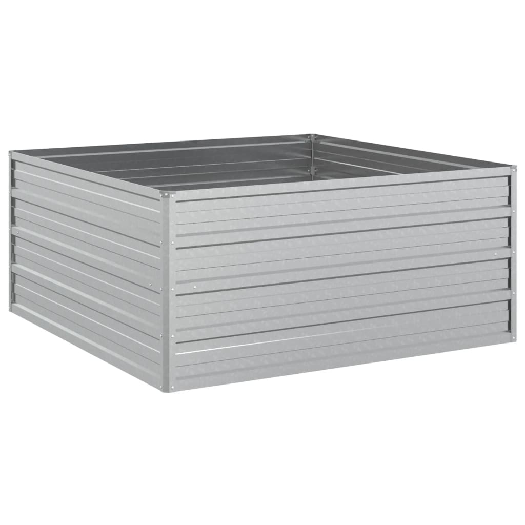 vidaXL Strat înălțat de grădină argintiu 100x100x45cm oțel galvanizat vidaXL Strat înălțat de grădină argintiu 100x100x45cm oțel galvanizat
