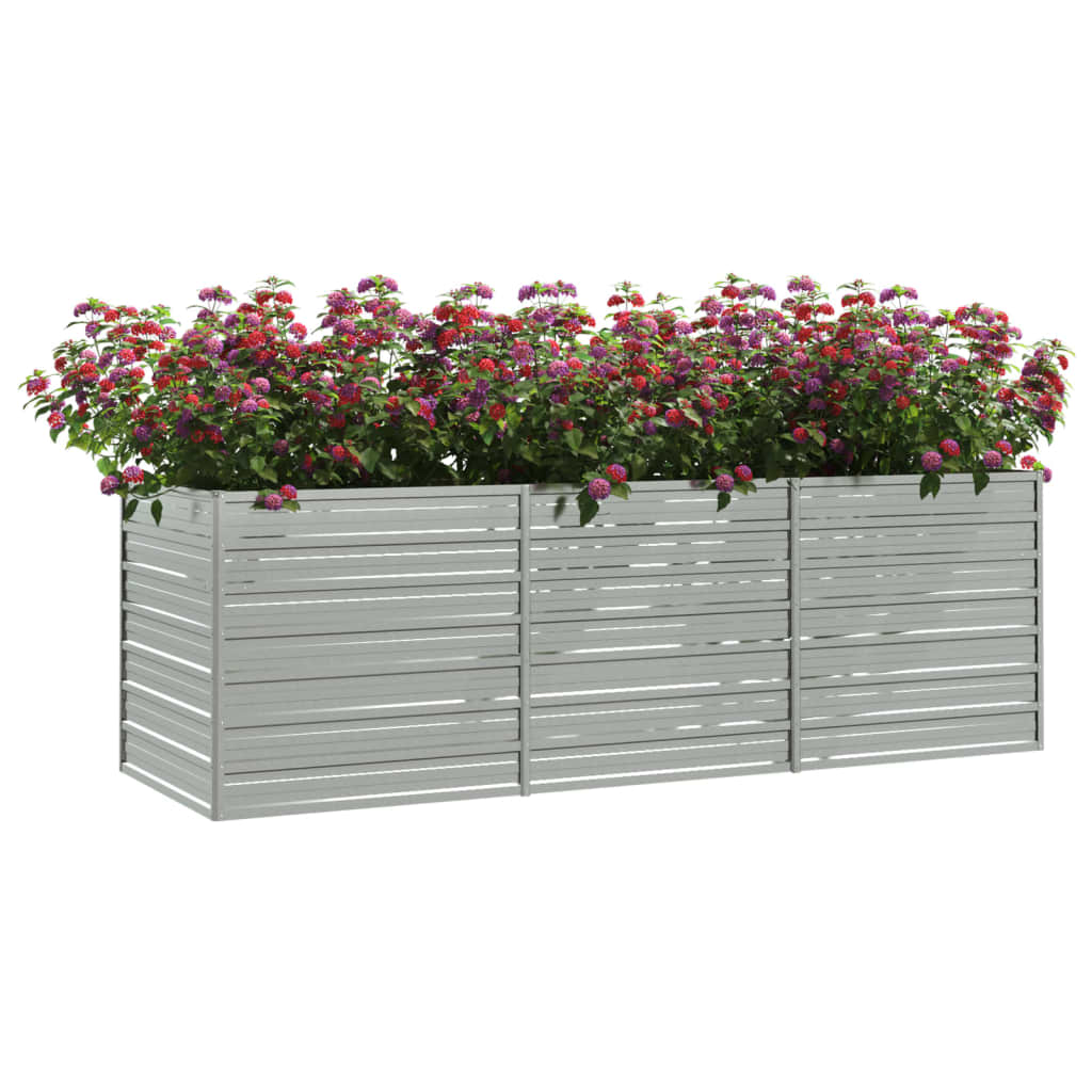 vidaXL Strat înălțat de grădină argintiu 240x80x77 cm oțel galvanizat