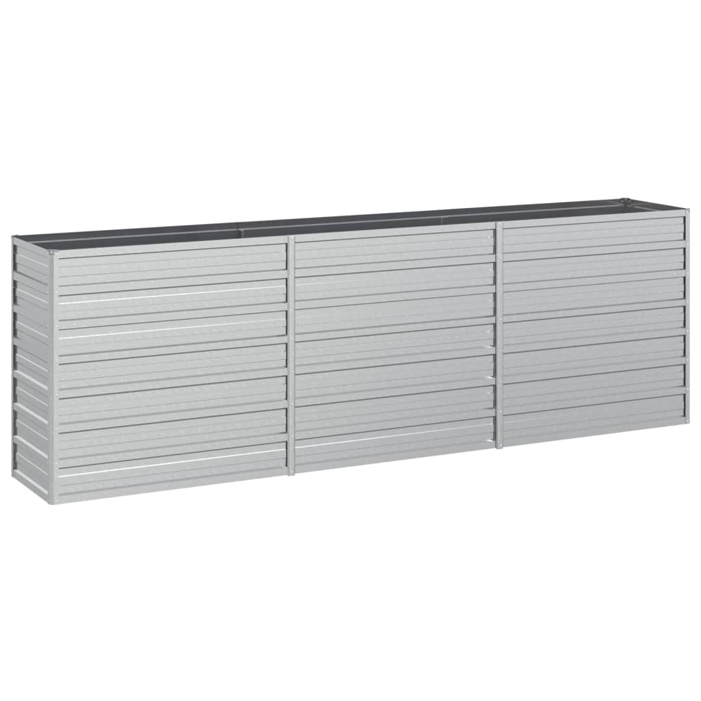 vidaXL Strat înălțat de grădină argintiu 240x40x77 cm oțel galvanizat