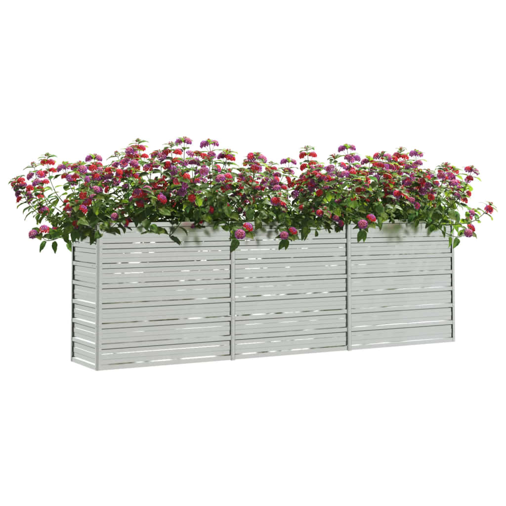 vidaXL Strat înălțat de grădină argintiu 240x40x77 cm oțel galvanizat