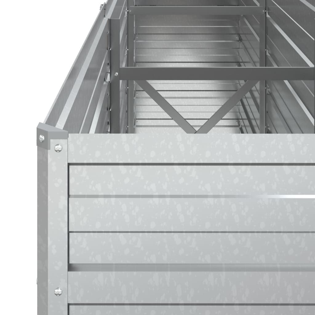 vidaXL Strat înălțat de grădină argintiu 240x40x77 cm oțel galvanizat
