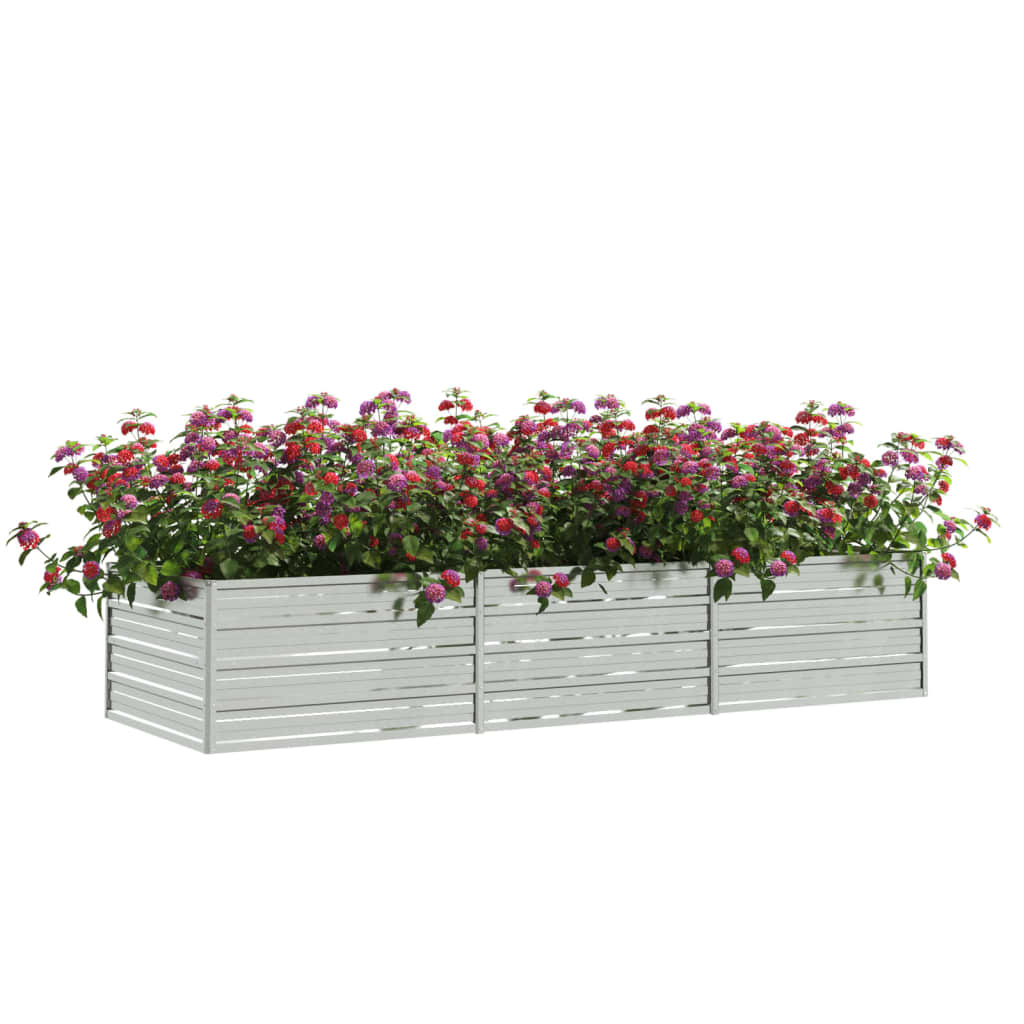 vidaXL Strat înălțat de grădină argintiu 240x80x45 cm oțel galvanizat