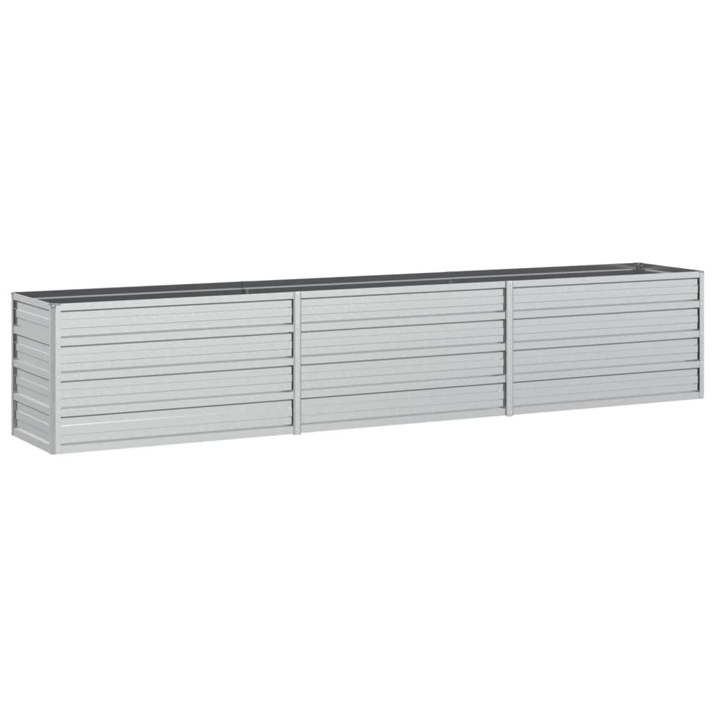 vidaXL Strat înălțat de grădină argintiu 240x40x45 cm oțel galvanizat