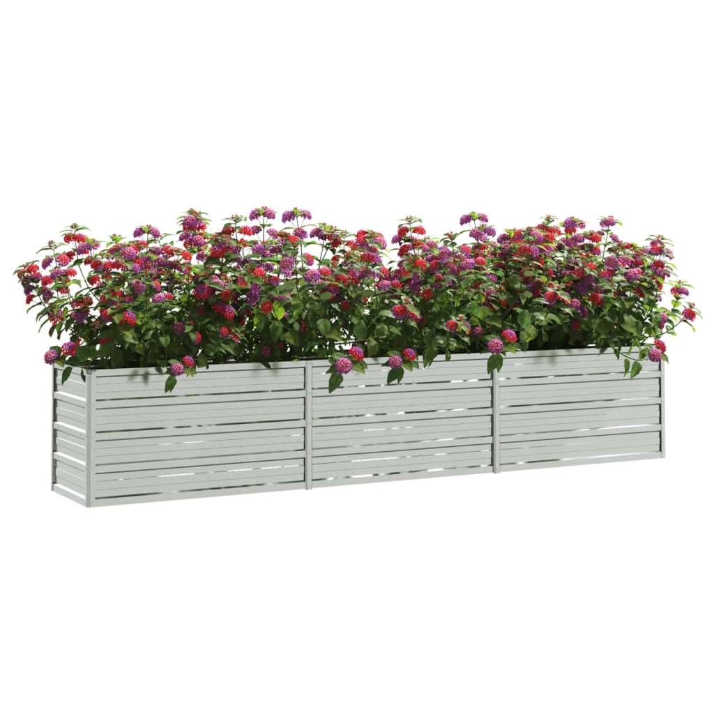 vidaXL Strat înălțat de grădină argintiu 240x40x45 cm oțel galvanizat
