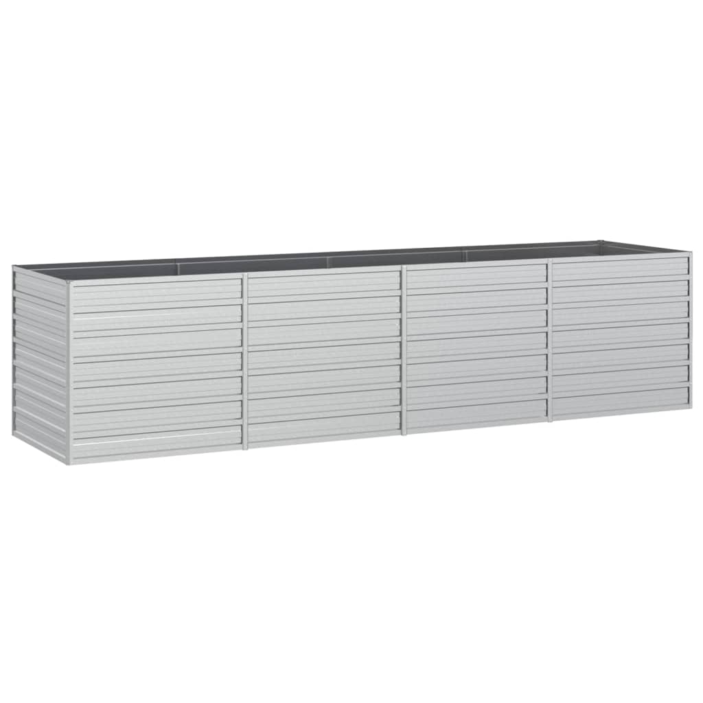 vidaXL Strat înălțat de grădină argintiu 320x80x77 cm oțel galvanizat